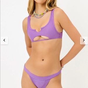 Frankie’s bikinis cole ribbed set violet